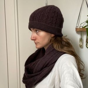 All Saints Purple Hat and Scarf Matching Set